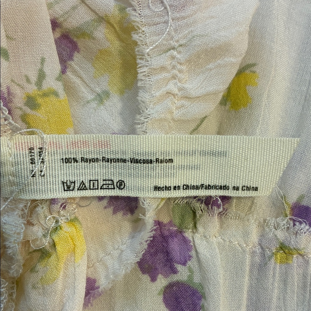 Chic Floral Camisole - Cream, Yellow, Purple - Picture 10 of 11